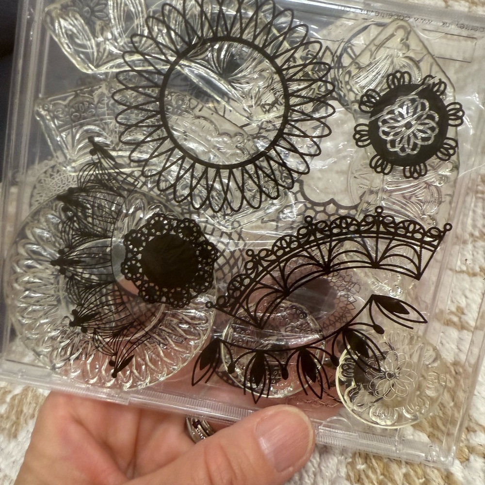 Source Unknown Clear and Black Decorative Stamps